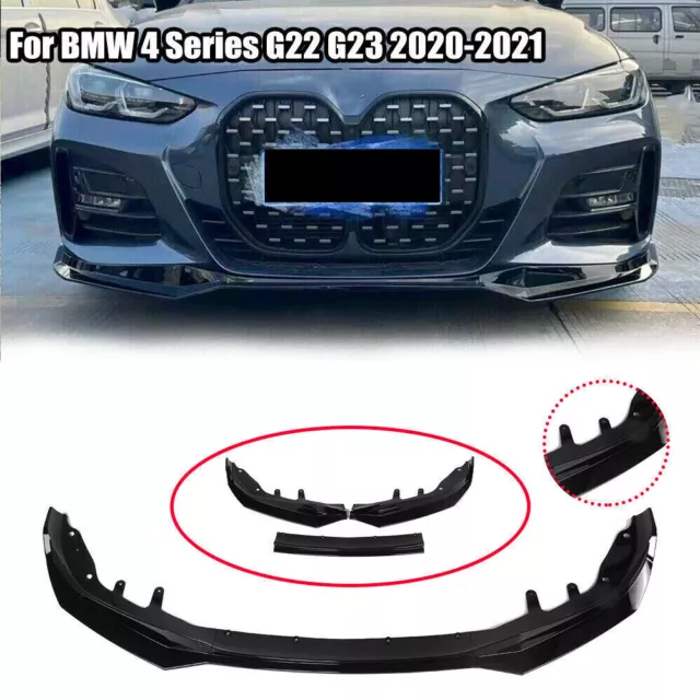 Cup Spoilerlippe SCHWARZ für BMW 4er G22 M-Paket Frontspoiler Schwert ABE ABS V1