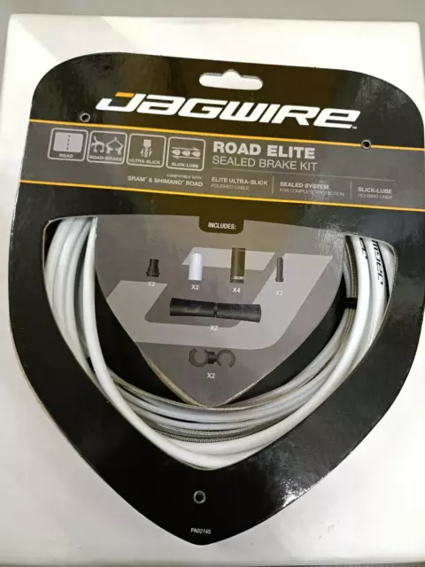 Jagwire Road Elite Sealed Brake Cable Kit For Sram/Shimano, White