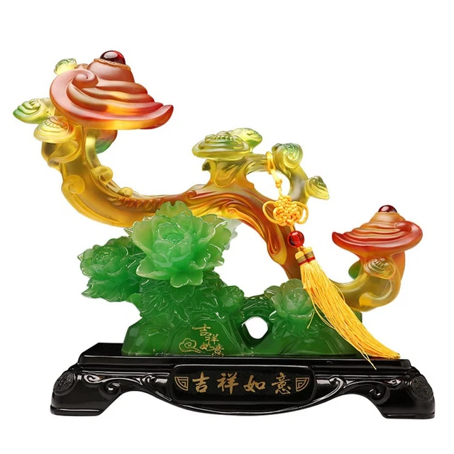 Feng Shui Ruyi Statue Resin, Wealth and Prosperity - Chinese Feng Shui Crafts...