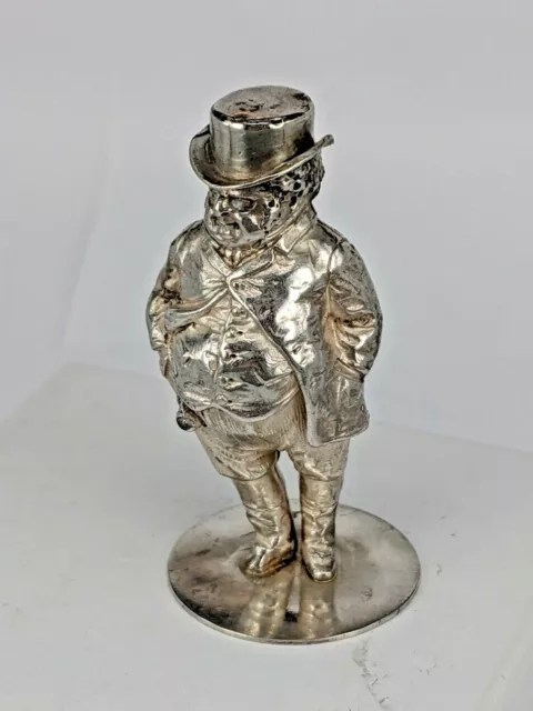 Miniature silver figure Dickensian possibly Pickwick full Victorian lozenge mark 2