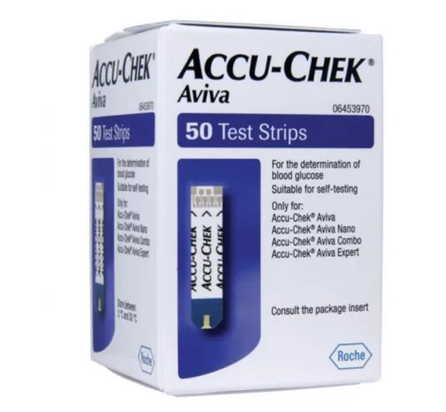 Brand New Sealed Accu-Chek Aviva Blood Glucose Test Strips - 50. Expiry 2025