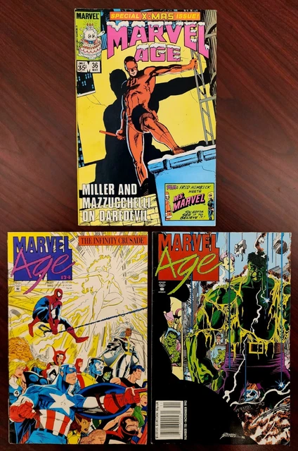 Marvel Age Lot of 3 Comics #36 #118 #124 1986 Daredevil Throg Spider-Man Hulk