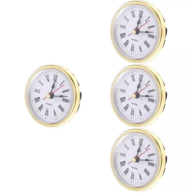 4 Pack Clock Head Plastic Round Insert Quartz Movement Replacement