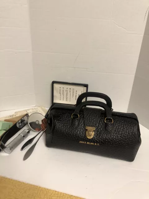Vintage Lilly Pebbled Dr Bag Medical With Contents