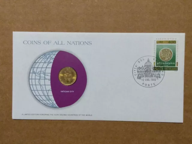 1977 Vatican City 20 Lire Aluminum Bronze Coin Unc Coins Of All Nations Cover