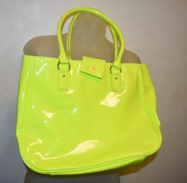 Neon Lime Green Double Handle Shoulder Purse Eyecatching