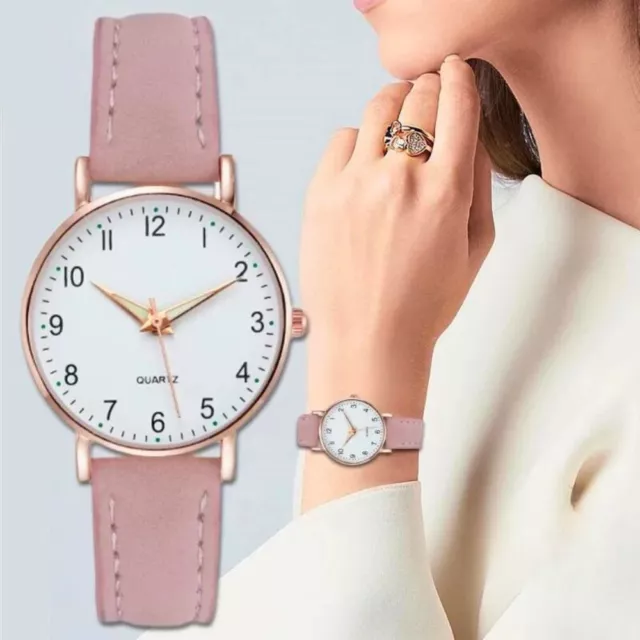 Watch For Ladies Women Girls Fashion Leather Strap Quartz Wristwatch Gift NEW UK 2