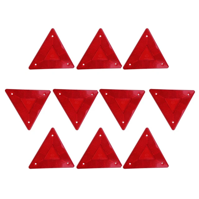 10 pz segnale di avvertimento triangolo veicoli in plastica triangoli riflettenti camion rosso