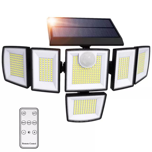 496 LED Large Solar Motion Sensor Light Outdoor Garden Wall Security Flood Lamp