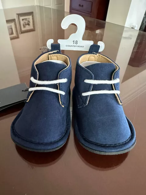 BNWT COUNTRY ROAD CHILDREN'S NAVY BOOT PRE-WALKER SHOES Size 18 rrp $34.95