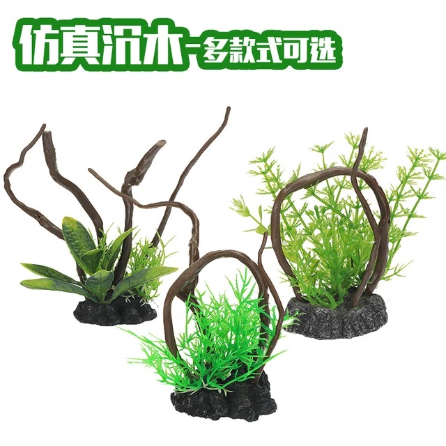 Artificial Fake Fish Tank Driftwood Plants Aquarium Aquatic Home Decor Ornament#