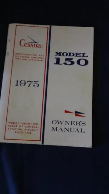Cessna 1975 model 150 owner's manual aircraft airplane Cessna 1975 model 150 owner's manual aircraft airplane