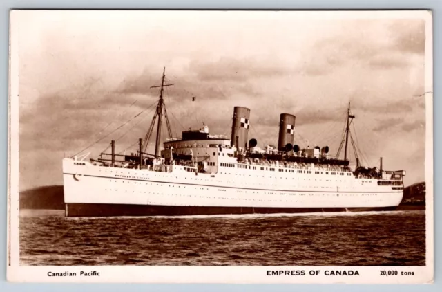CP Canadian Pacific Empress Of Canada, Passenger Ship, 1950 RPPC Postcard