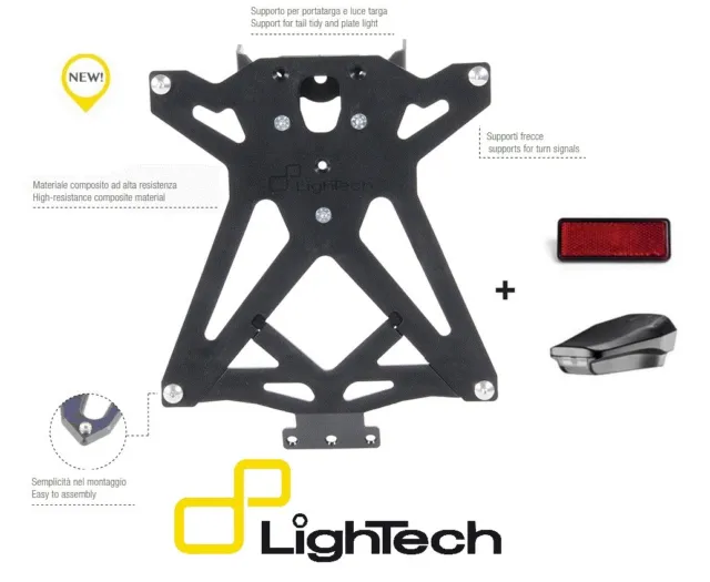 Lightech Portatarga Regolabile + Luce + Catadiottro Honda Cb 650 R 2019-2020