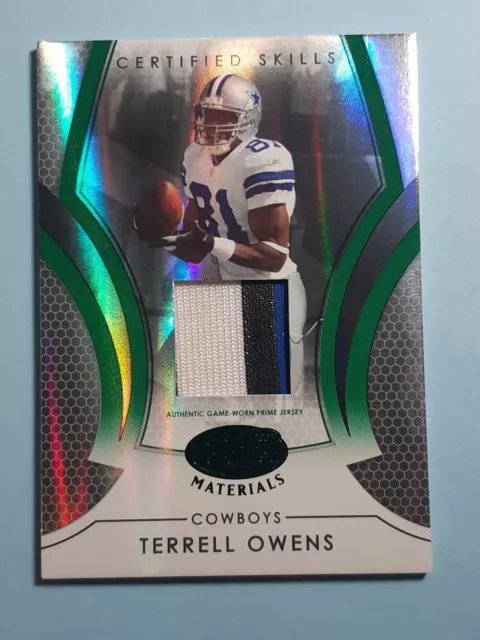 Terrell Owens Rare 1/5 Leaf 2007 Certified Game Worn Jersey Patch Pristine CS-19