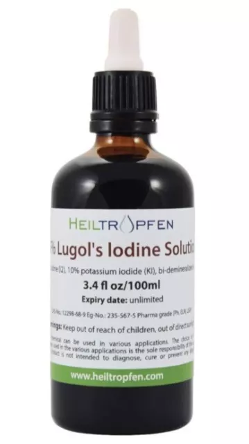 7% Lugols Iodine Solution 100ml - High Potency Liquid for Thyroid Support