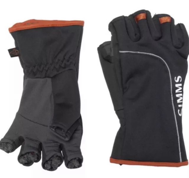 SIMMS GUIDE POLARTEC Windbloc Half Finger Fingerless Gloves