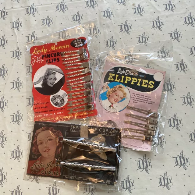 Vintage Hair Clips X3 1940’s 50’s? Great Packaging