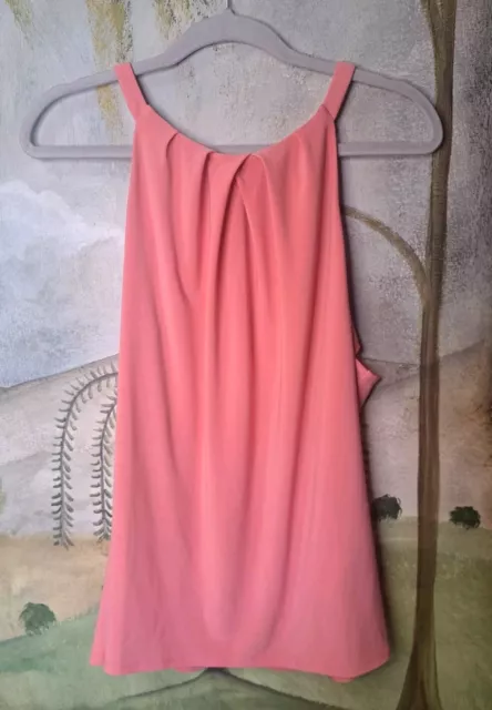 WHBM White House Black Market Salmon Pink High Low Sleeveless Top Size XL