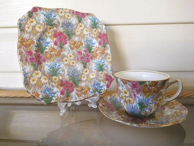 Royal Winton Grimwades "Marguerite" Trio 9432 England 1940s