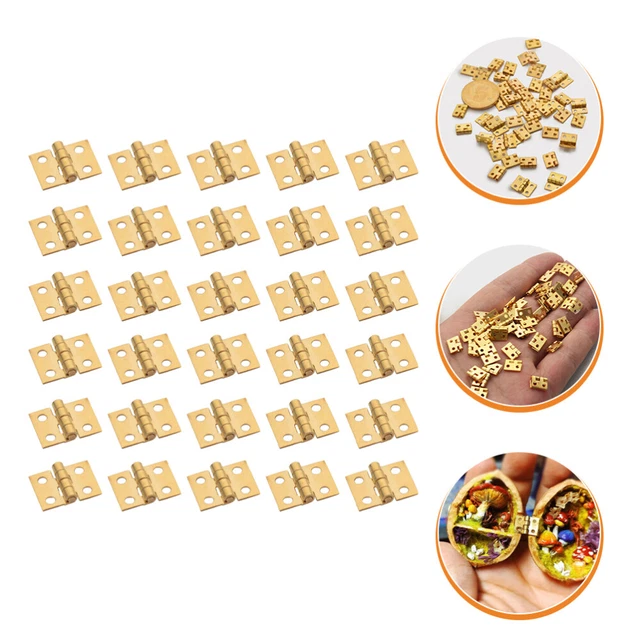 30 Pcs Mini Charnières En Cuivre Pour L'artisanat Laiton Boîte À Bijoux