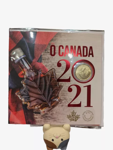 Rcm O Canada 2021 Commemorative Coin Set W/ Special Loonie Canadian Flag Sealed