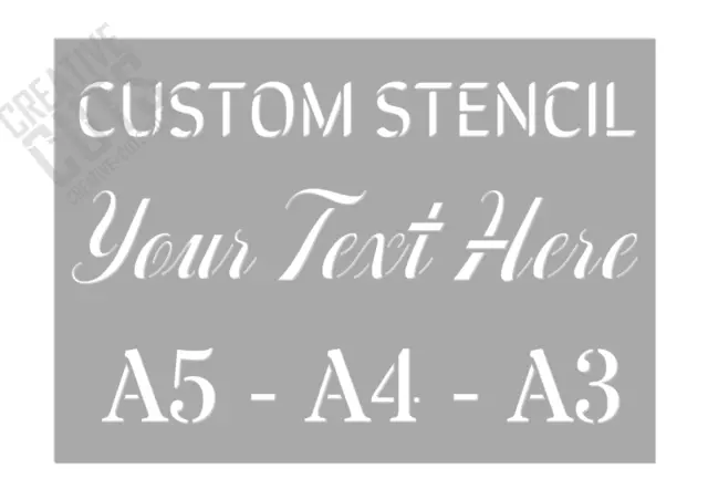 Design your own stencil - choose font and text --Paint or Spray-- Free delivery