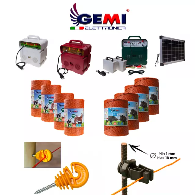 Kit Completo Per Recinto Elettrico Recinzione Elettrica Gemi Elettrificatore