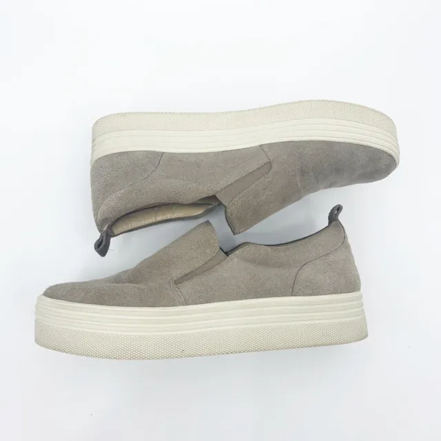 Marc Fisher Elise Suede Platform Sneakers Taupe Size 7.5M