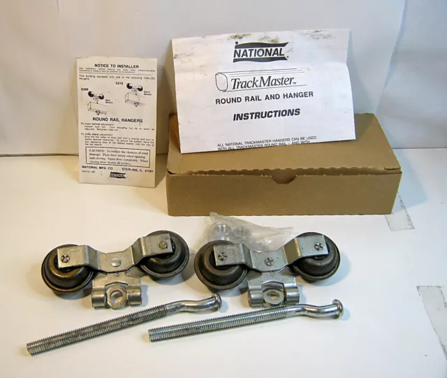 National Round Rail Hangers N193-664 One Pair 7.5" Bolt Zinc Plated