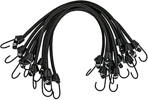 10 Pack Bungee Cords with Hooks 9 Inch - Black Small Bungee Cords with Hooks ...