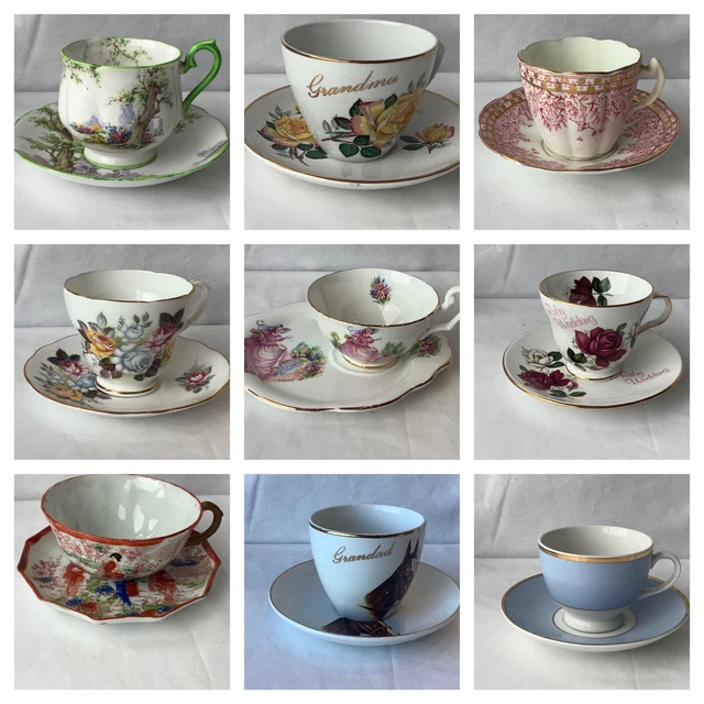 PRETTY VINTAGE China Tea Cups and Saucers Choice 99P £14.95 £2.95