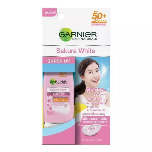 Garnier Skin Naturals Super UV Sakura White SPF50+/PA++++ Pink Colour 30ml.