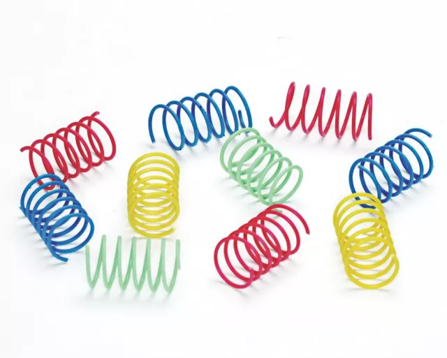 Ethical Pet Spot Colorful Springs Wide Spiral Cat Toys - Contains 5 Packs of 10