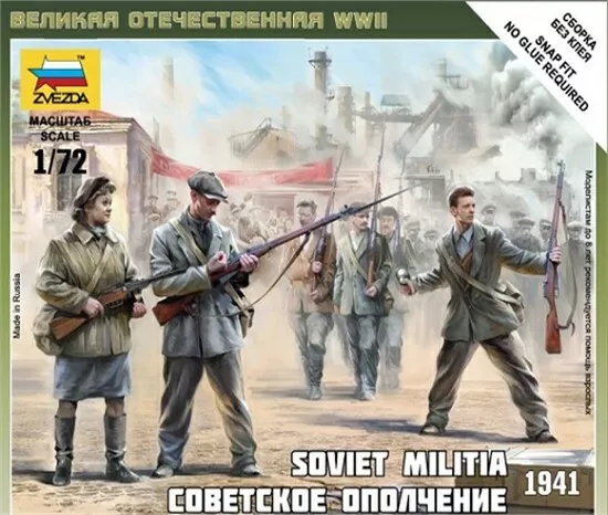 Zvezda 6181 - 1/72 Wargame Addon Soviet Militia / Partisanen / Landwehr - Neu