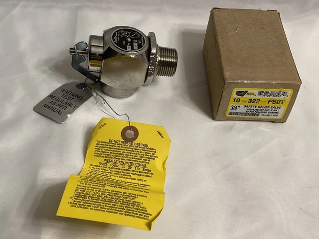 3/4& APOLLO 10-322-P50T Steam Safety Relief Valve 50 PSI $184.99 ...