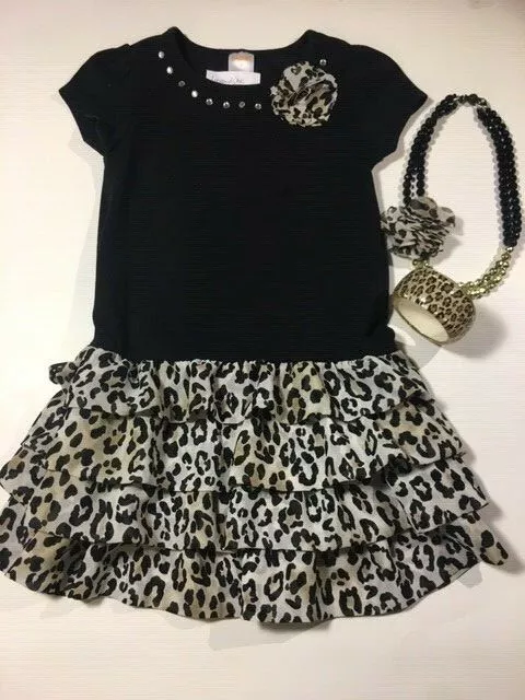 Gymboree Leopard Chic dress necklace cuff bracelet jewlery headband cat ears 3