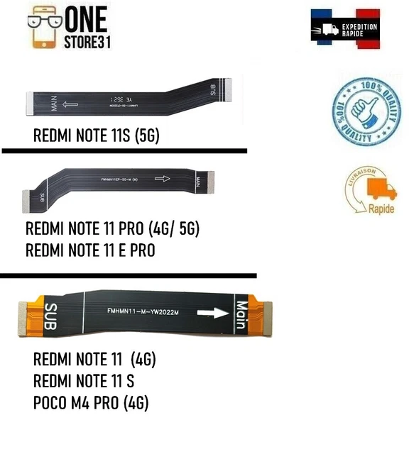 NAPPE CONNECTEUR CARTE M&egrave;re Pour &eacute;cran LCD Xiaomi Redmi Note 12 Pro 4G
