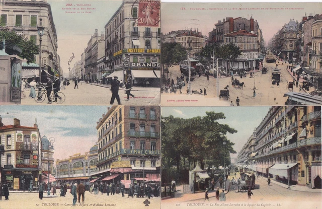 Lot de 4 cartes postales anciennes old postcards TOULOUSE HTE-GARONNE 2