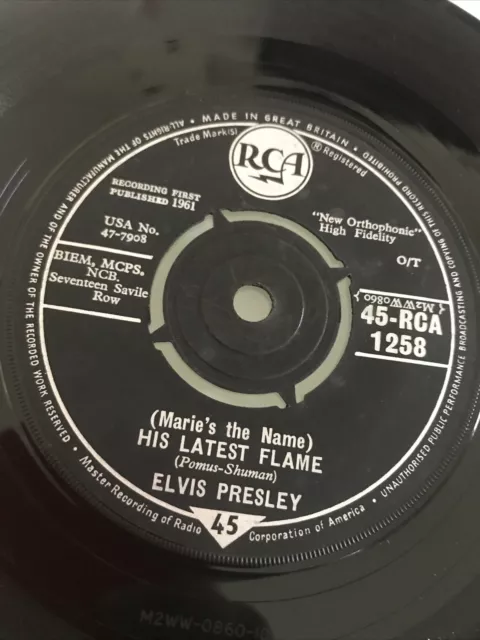 Elvis Presley ‎– His Latest Flame / Little sister - 45Giri UK 1961