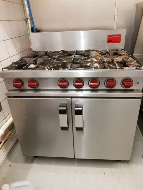 6 burner cooker with oven Nat gas heavy duty commercial  catering Masterchef