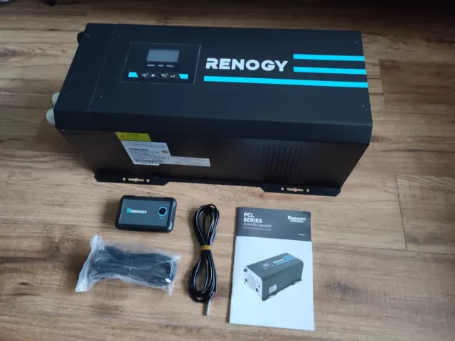 Renogy 3000W Pure Sine Wave Inverter Battery Charger 12V DC 240V AC LCD Display