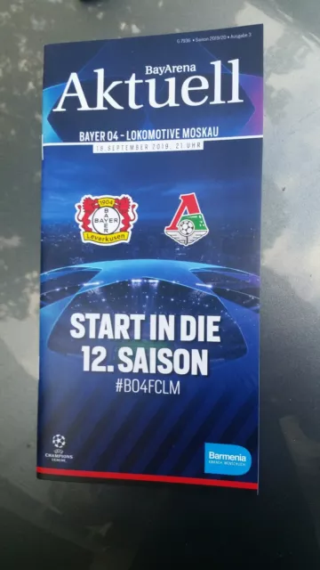 PROGRAMM BAYER 04 LEVERKUSEN v LOKOMOTIVE MOSKAU UEFA CHAMPIONS LEAGUE 19/20