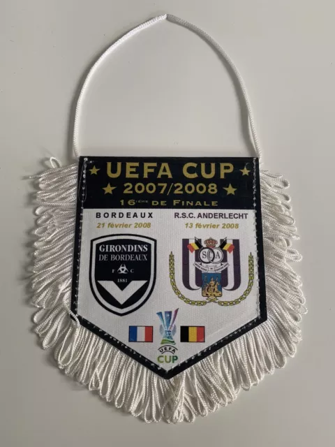 Bordeaux RSC Anderlecht UEFA cup 2007 - 2008 fanion vintage football pennant