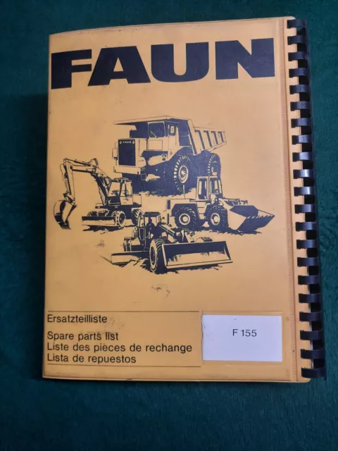 FAUN  Grader Model Number F155,  Parts List in English and German