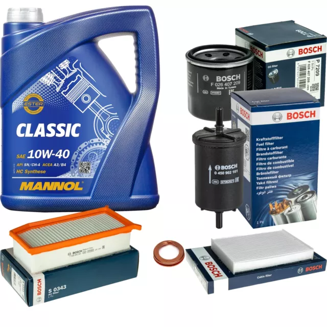 BOSCH Inspektionspaket 5L MANNOL Classic 10W-40 für Dacia Dokker KE 1.6