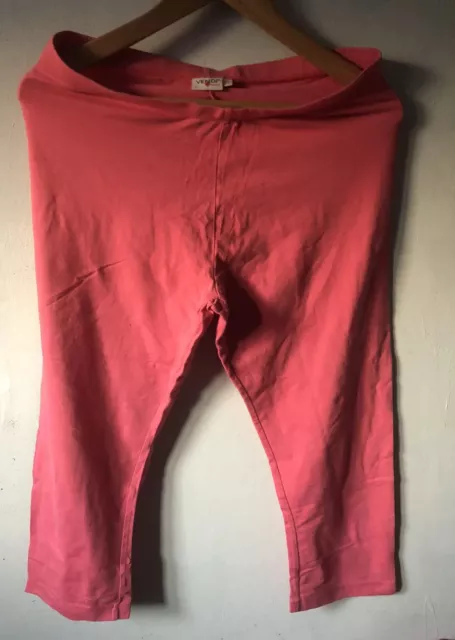 PINK COTTON CAPRI Cropped Workout Yoga Athletic Sporty Style
