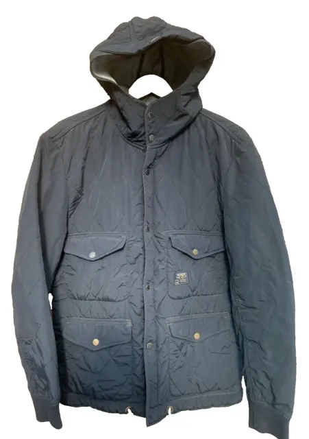 Brave Soul Men's Zip Up Hooded Puffer Jacket Lightweight Quilted Black Warm  Coat