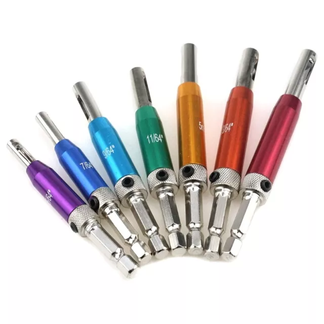 8Pcs Self-centering Hinge Drill Bit Set Hinge Tapper Core Screw Hole Puncher