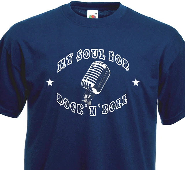 T-Shirt Rockabilly Rebel – LIVE FAST – Stile Motard E Teddy Boy – Fruit Of The Loom